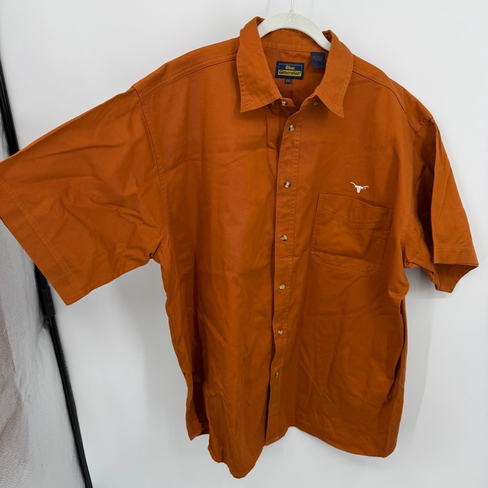 Blue Generation UT Longhorns Button Down burnt orange short sleeve men’s 2XL